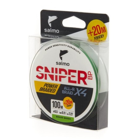 Wicker fishing line Salmo Sniper BP All R Braid X4 Grass Green 120 m, 0.11 mm