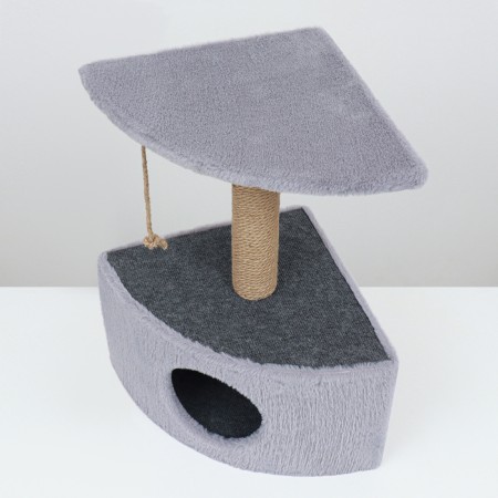 Animal house corner, jute, 35 x 35 x 64 cm, gray-2