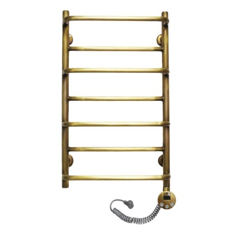 Domoterm electric heated towel rail "Orpheus", 400 x 700 mm, 7 crossbars, right, bronze