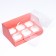 Confectionery folding box for 6 cupcakes 23.5 x 16 x 10, pink