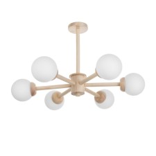 Alberta chandelier 6he27 40W wood 78x78x50cm