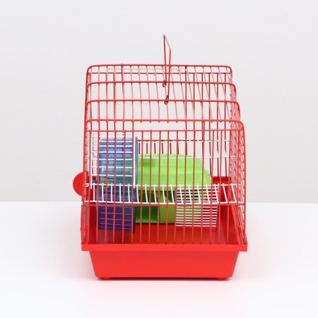 Rodent cell, equipped, 36 x 24 x 27 cm, red-2
