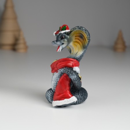 Polystone souvenir "Dark snake in a red hat and scarf with coins" MIX 6.2x4.7x9 cm-5