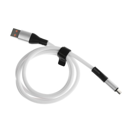 MicroUSB cable - USB, 2.4 A, TPE braid, thickened, 1 meter, white-2