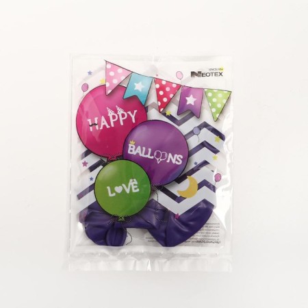 Latex ball 12 ", standard, set 5 pcs., Lavender color-1