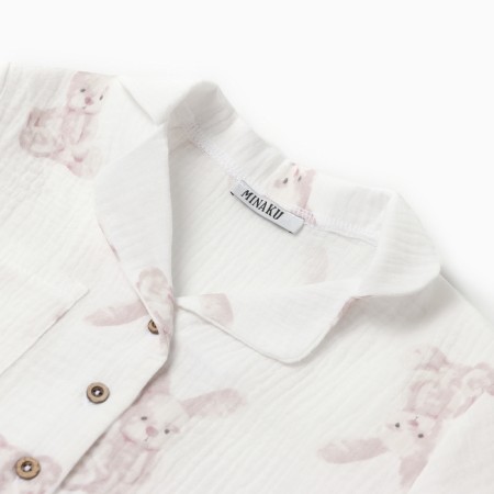 Pajama Children's Minaku "Bunny", white color, height 98 cm-9