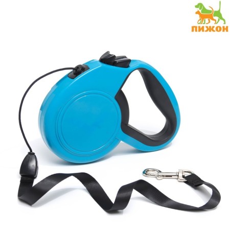 Roulette "Piggon" classic, with a rubberized handle, 8 m, up to 50 kg, cable, blue