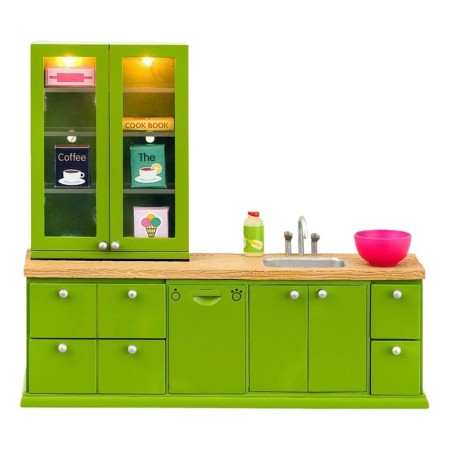Game set of accessories for the puppet house "Kitchen set with a buffet"