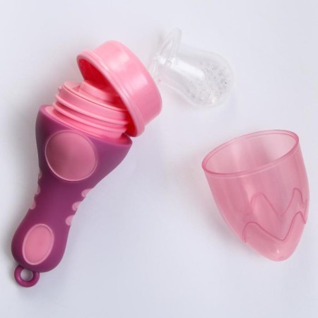 Product for feeding with silicone mesh, raspberry color-2