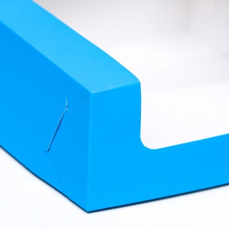 Confectionery packaging with a window, blue, 18 x 18 x 7 cm-2