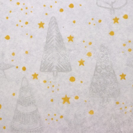 Siliconized "Christmas trees", silver in sheets, 0.18 x 0.18 m-3