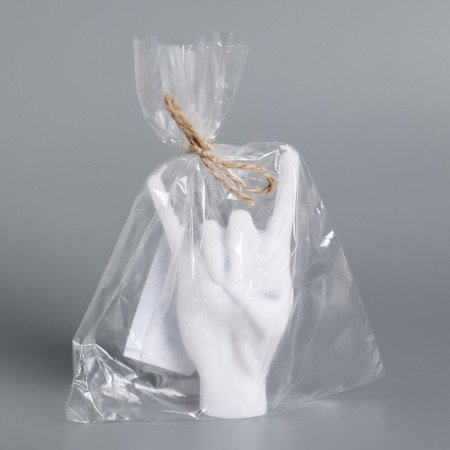 Figure candle "hand-koza", 10x4 cm, white-6
