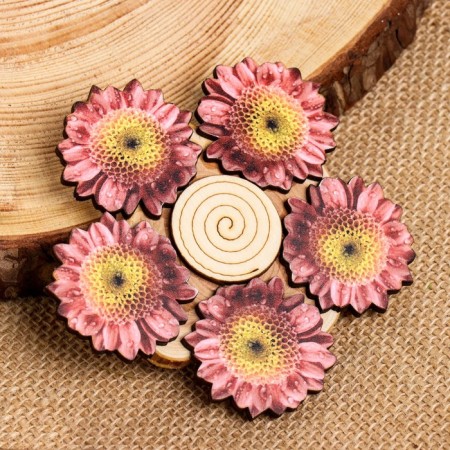 Hot "pink flower", 11x11cm, juniper
