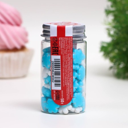 Sprinking confectionery "Polish snow", white and white, 50 g-2