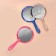 A mirror with a handle, bilateral, with an increase, D mirror surface 12.5 cm, color mix