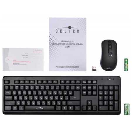 Keyboard mouse Oklick 270m Clab: Black Mouse: Black USB Wireless-5