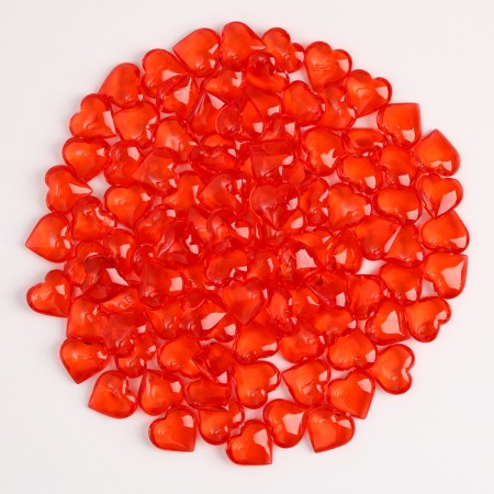 Plastic sores are decorative, set of 100 pcs., Size 1 pc. - 2 × 2 cm, red color-2
