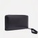 Male purse with zipper, department for bills, for maps, for coins, black color