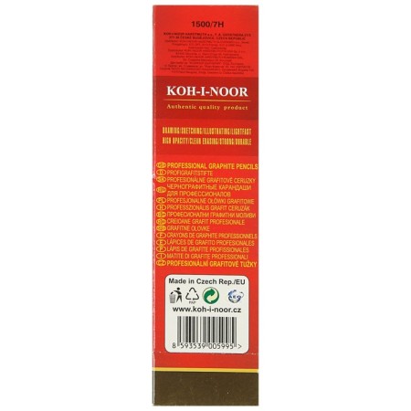 Chernographic pencil KOH-I-NOOR 1500 7H, professional, lacquered case-1