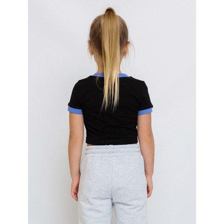 Children's T -shirt, height 128 cm, black color-2