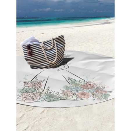 Pareo and beach rug "Beautiful Lady of Spring", d = 150 cm-1