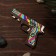 Wooden souvenir "Rezin -shot, rainbow lines" + 4 elastic bands
