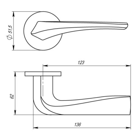 Separate handle FLAME URS BPVD-77, the color of a fanned nickel-1