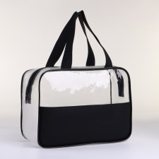 Cosmetic bag with lightning, black color