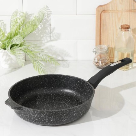 Granite Black Granite INDUCTION PRO, D = 26 cm, plastic handle, anti -stick coating, black color