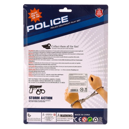 Set of a police "investigator", with metal handcuffs, light effects-8