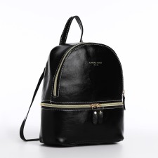 Open-ryukzak-mini made of artificial leather with lightning, black color