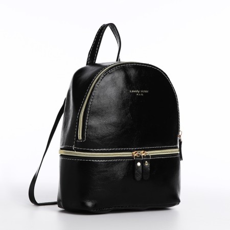 Open-ryukzak-mini made of artificial leather with lightning, black color