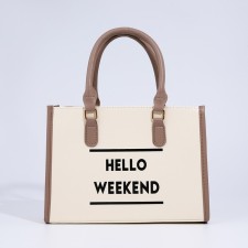 Bag Female Tout with zipper, beige color