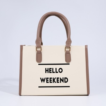Bag Female Tout with zipper, beige color