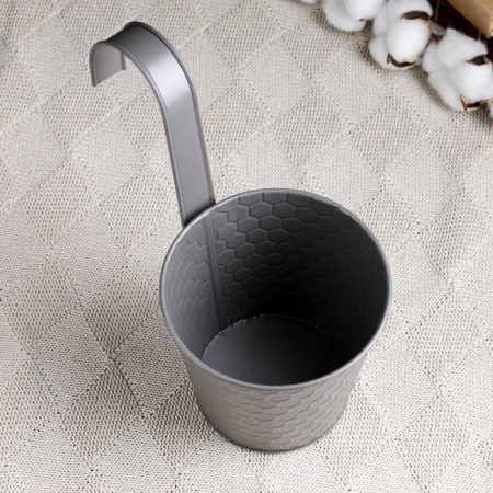 Kashpo hung "bucket Linda" gray, 12x10x13cm-3