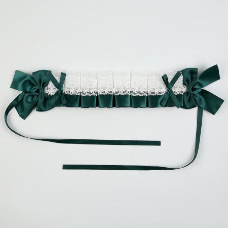 Carnival bandage "Lolita", green color with white lace-2
