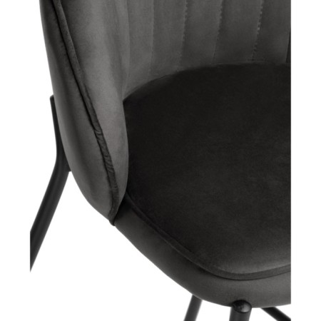 Stool Barnoy Nile Metal/velor, Black/Gray 58x45x92 cm-5