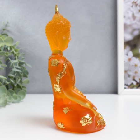 Souvenir Polystone "Buddha Varada Mudra - Greeting" Orange 17x10x7 cm-1