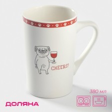 Porcelain shade “Thursday is little Friday”, 380 ml, white color