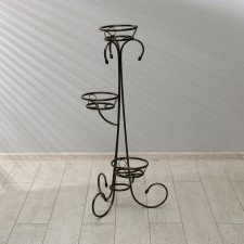 Flowers stand, floor, 3 pots, d = 13 cm, bronze, 