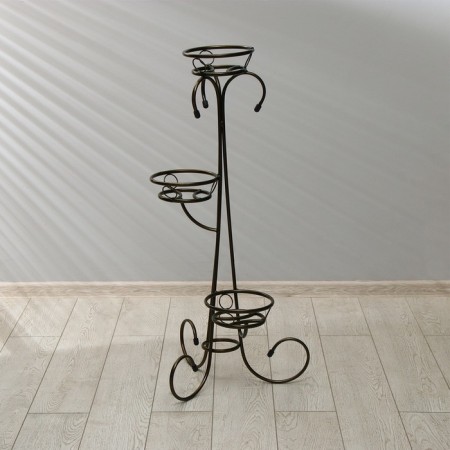 Flowers stand, floor, 3 pots, d = 13 cm, bronze, "marquis"