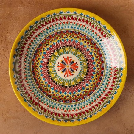 Largan Rishtan ceramics "Patterns", 42 cm, yellow-4