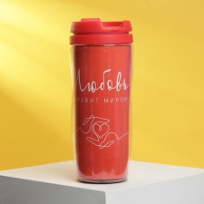 Thermost man with the insert “Love rules the world”, 350 ml