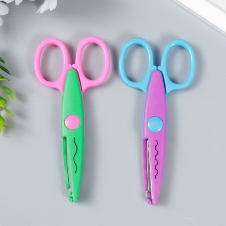 Scissors embossed "Flower" (set 2 pcs) 13 cm mix-4