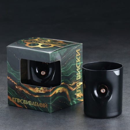 A glass for whiskey "impenetrable. Black", with a bullet, 250 ml