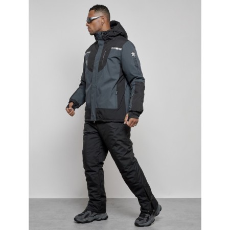 Male winter ski costume, size 48, dark gray color-1