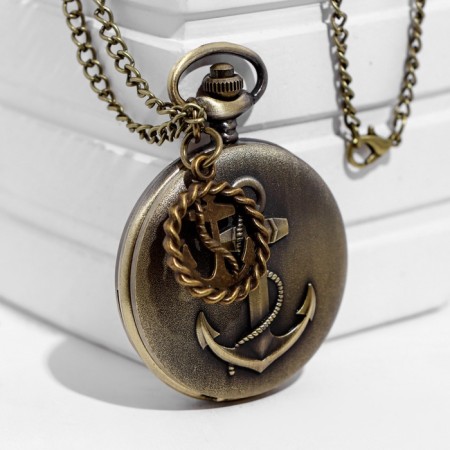 Pocket watch "anchor", quartz, d dial - 3.5 cm-4