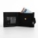 Male purse on a magnet, department for bills, cards, coins, black color