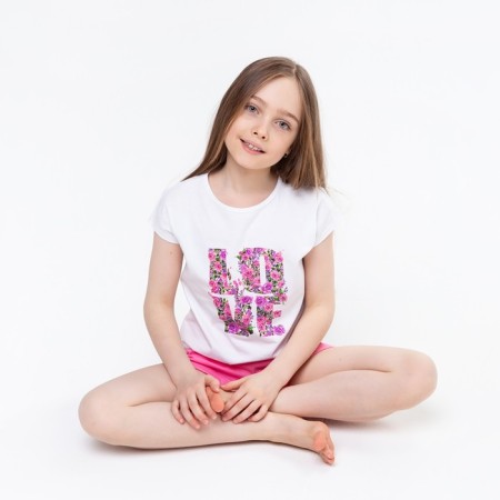 Kit for girls, white/pink color, height 140-3