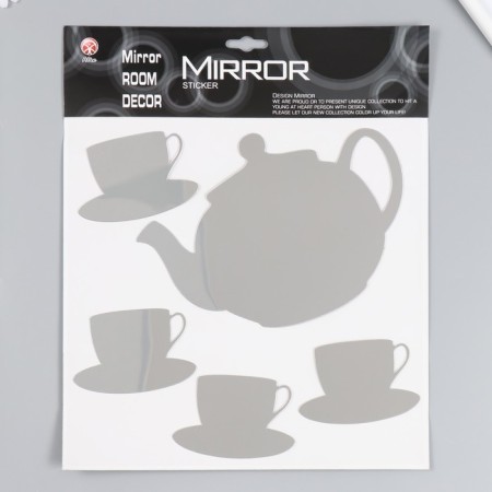 Interior mirror "tea party" 38x31 cm sticker